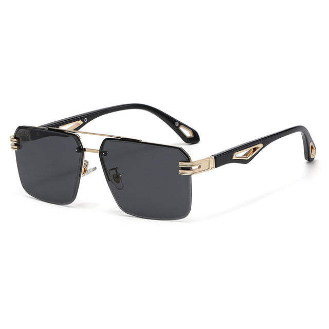 Oversized Rimless square sunglasses