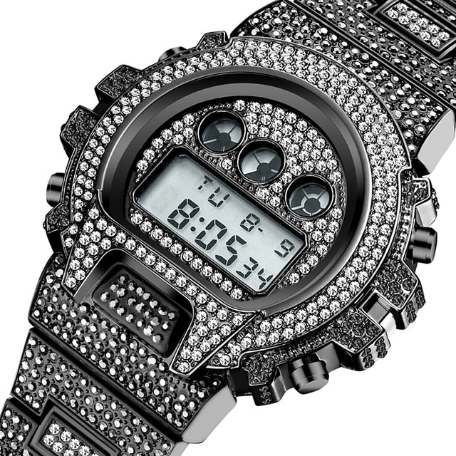 Digitale diamanten Quartz polshorloge