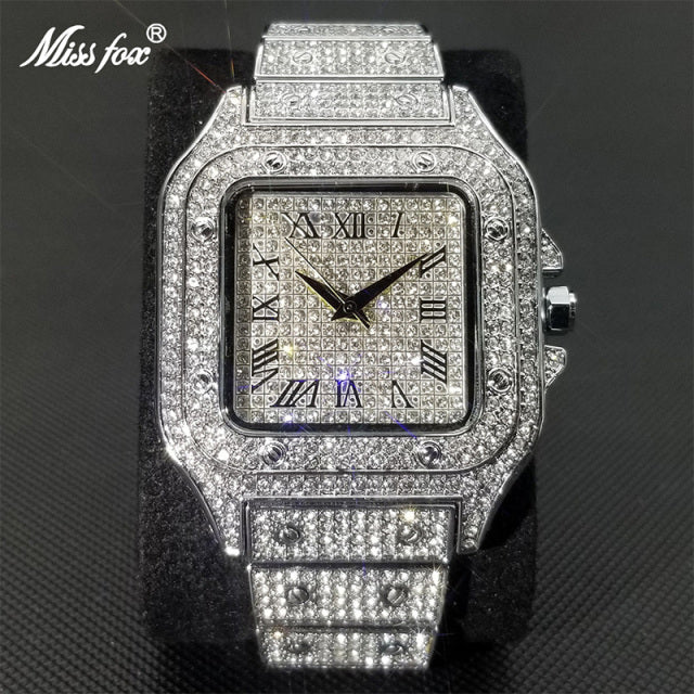 MISSFOX Top Brand Square men's watch
