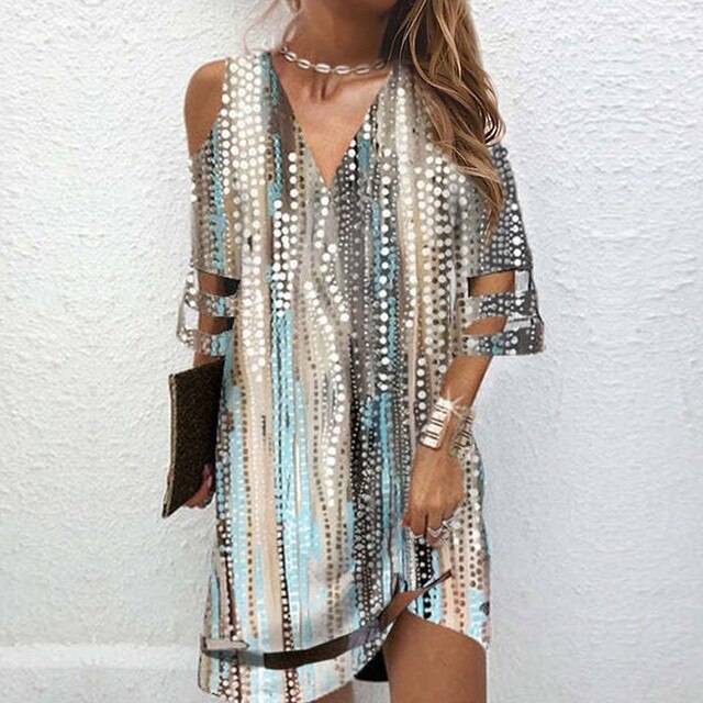 V Yaka Yazlık Batik Elbiseler