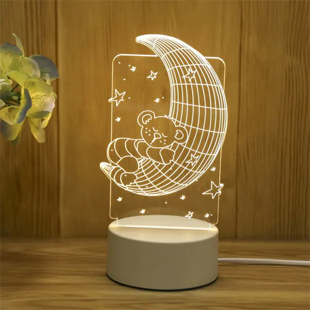 3D LED creatieve nachtlamp voor kinderen