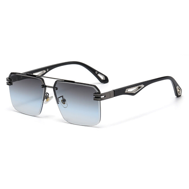 Oversized Rimless square sunglasses
