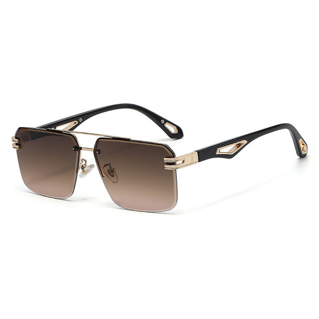 Oversized Rimless square sunglasses
