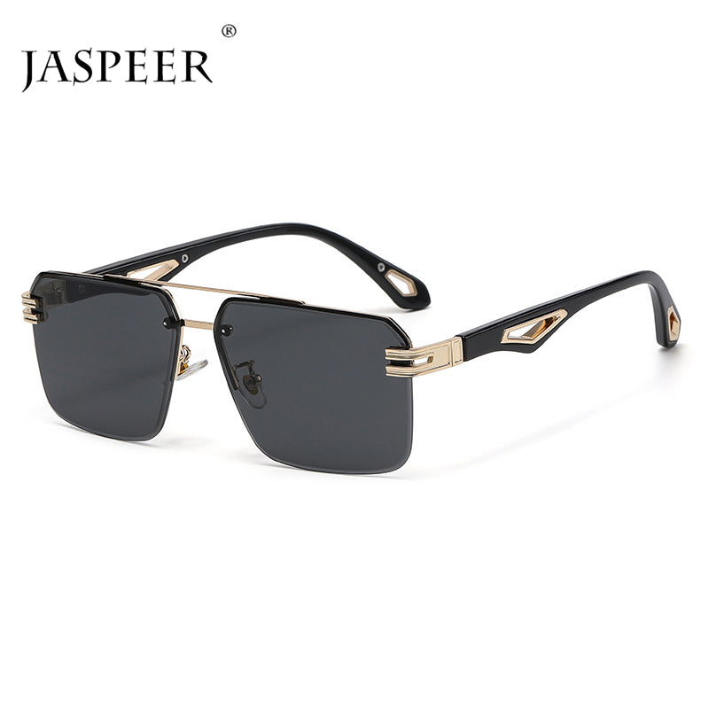 Oversized Rimless square sunglasses