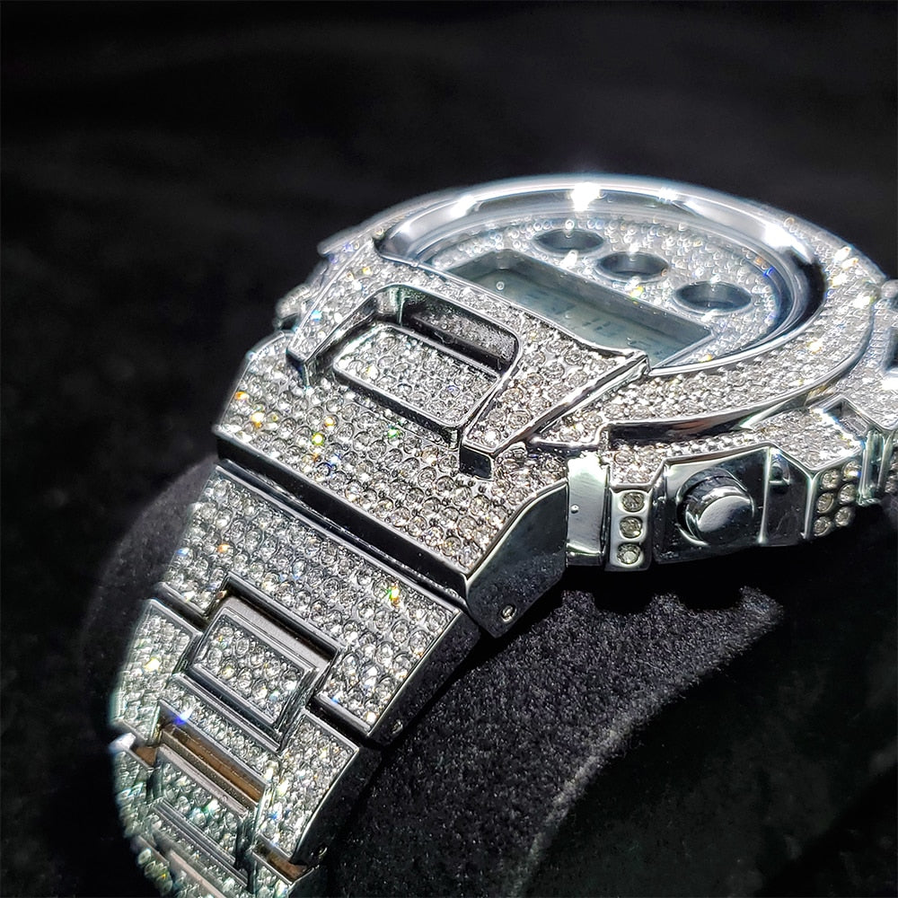 Digitale diamanten Quartz polshorloge