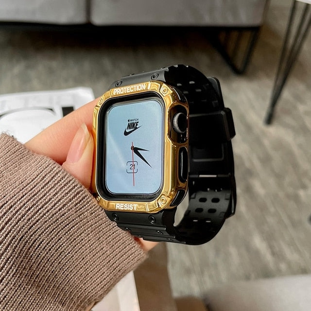 Apple Watch Series 7 6 SE 5 için Watch Band + Kılıf