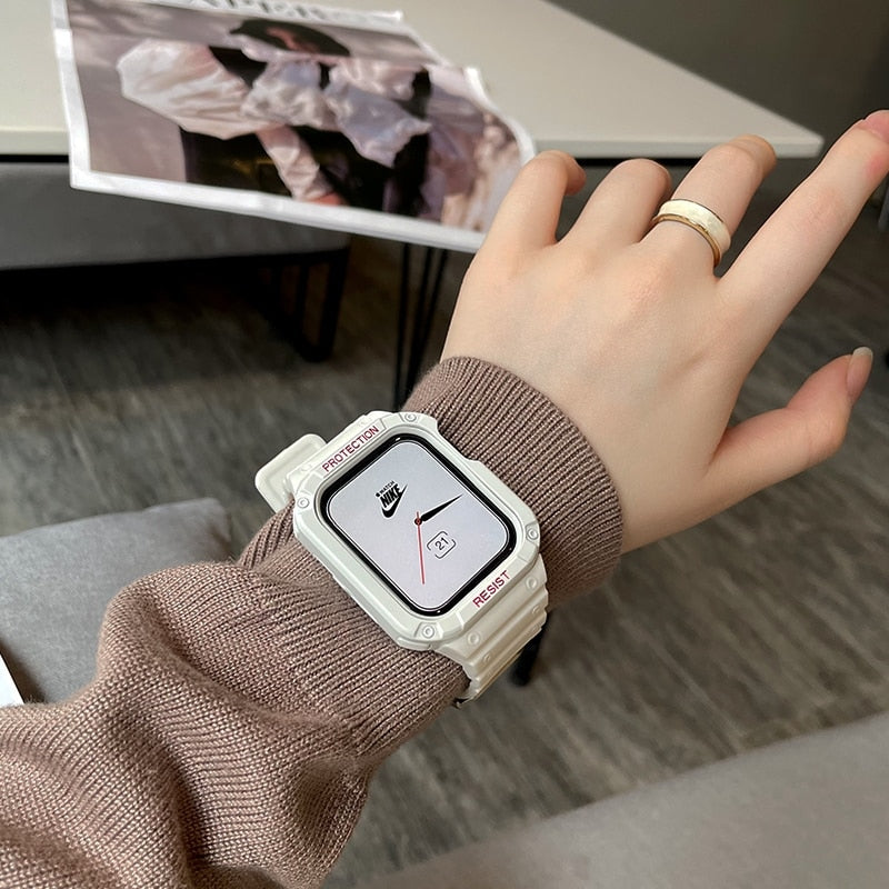 Apple Watch Series 7 6 SE 5 için Watch Band + Kılıf