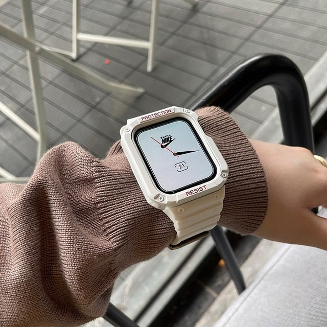 Apple Watch Series 7 6 SE 5 için Watch Band + Kılıf