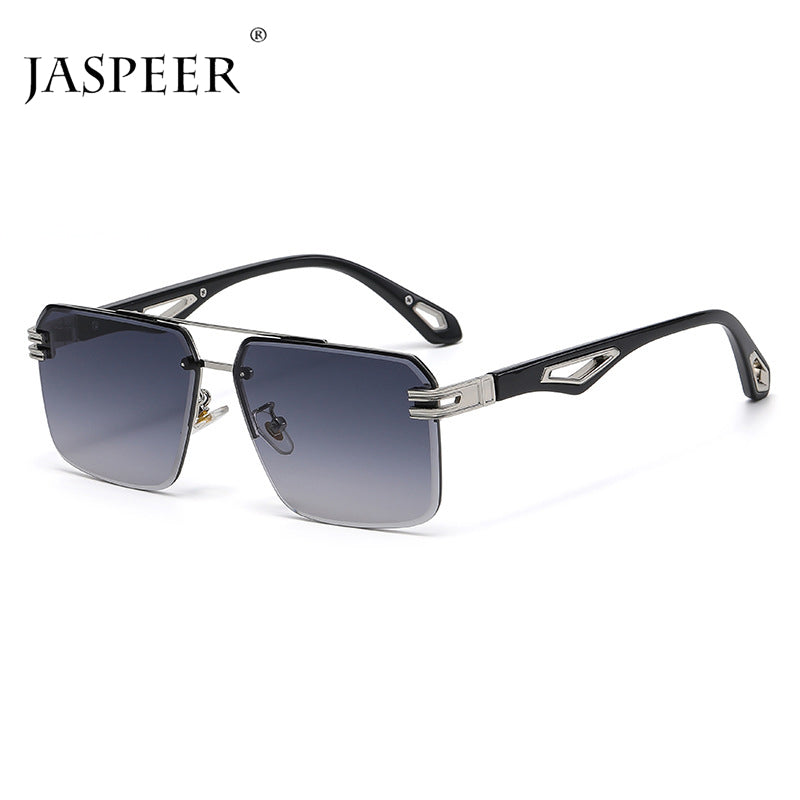Oversized Rimless square sunglasses