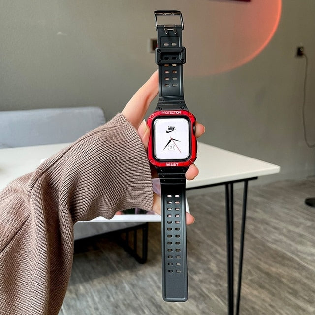 Apple Watch Series 7 6 SE 5 için Watch Band + Kılıf