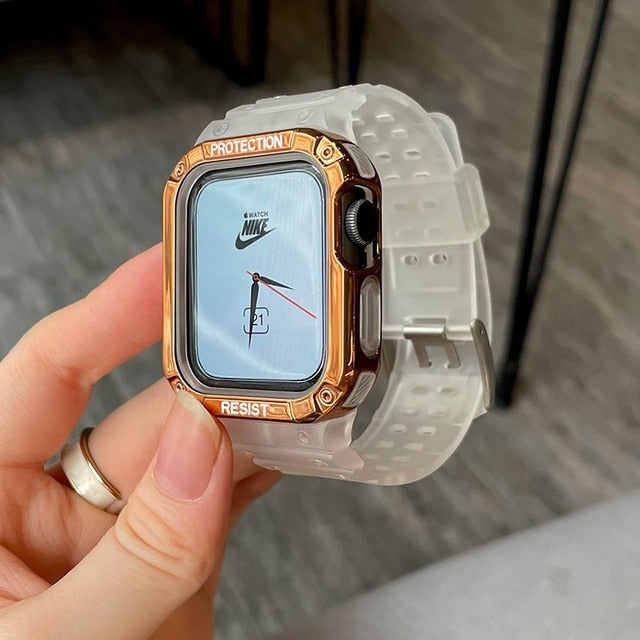 Apple Watch Series 7 6 SE 5 için Watch Band + Kılıf