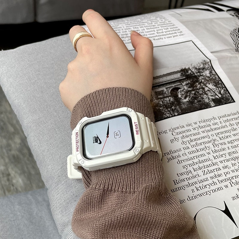 Apple Watch Series 7 6 SE 5 için Watch Band + Kılıf