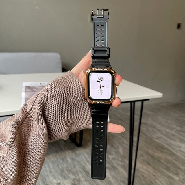 Apple Watch Series 7 6 SE 5 için Watch Band + Kılıf