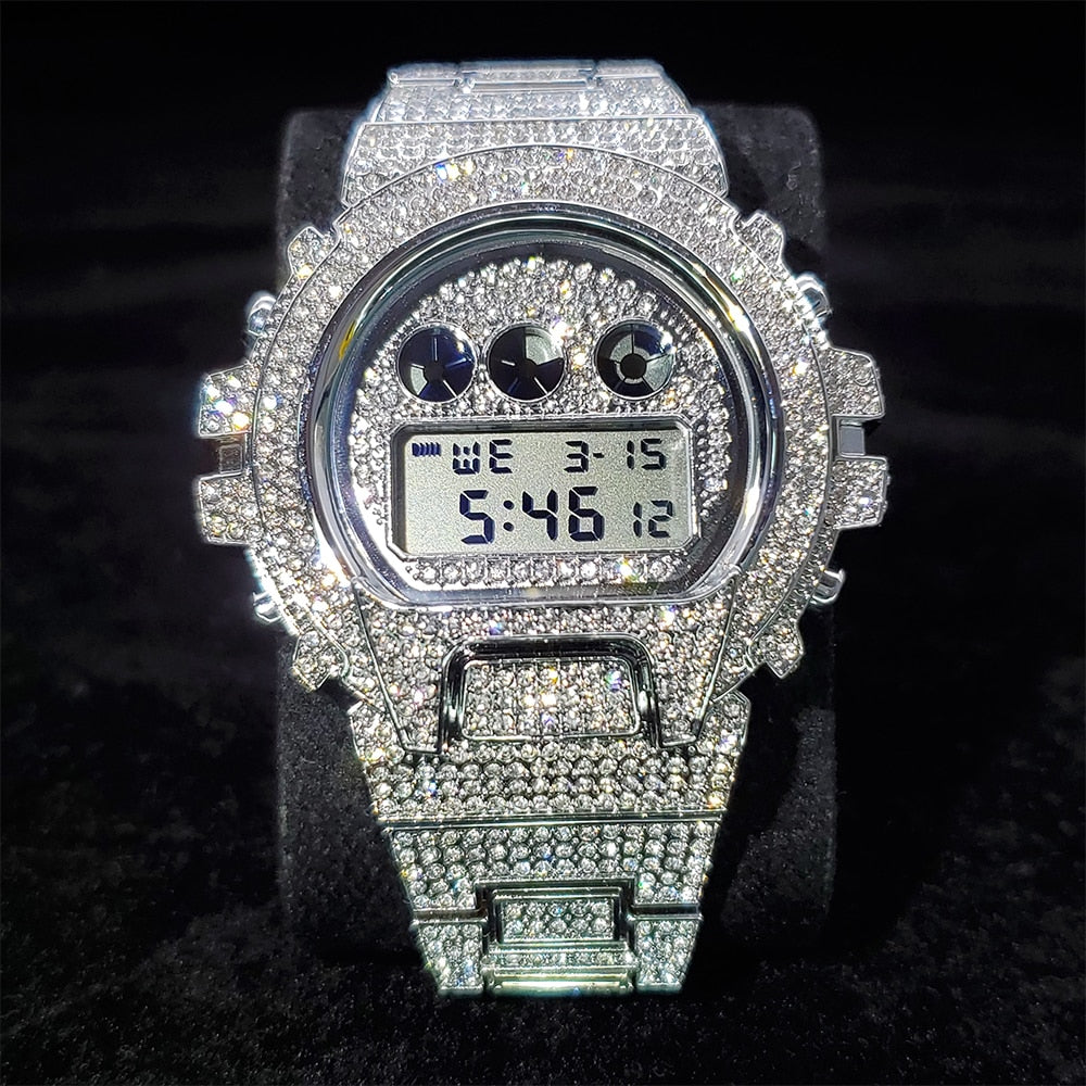 Digitale diamanten Quartz polshorloge