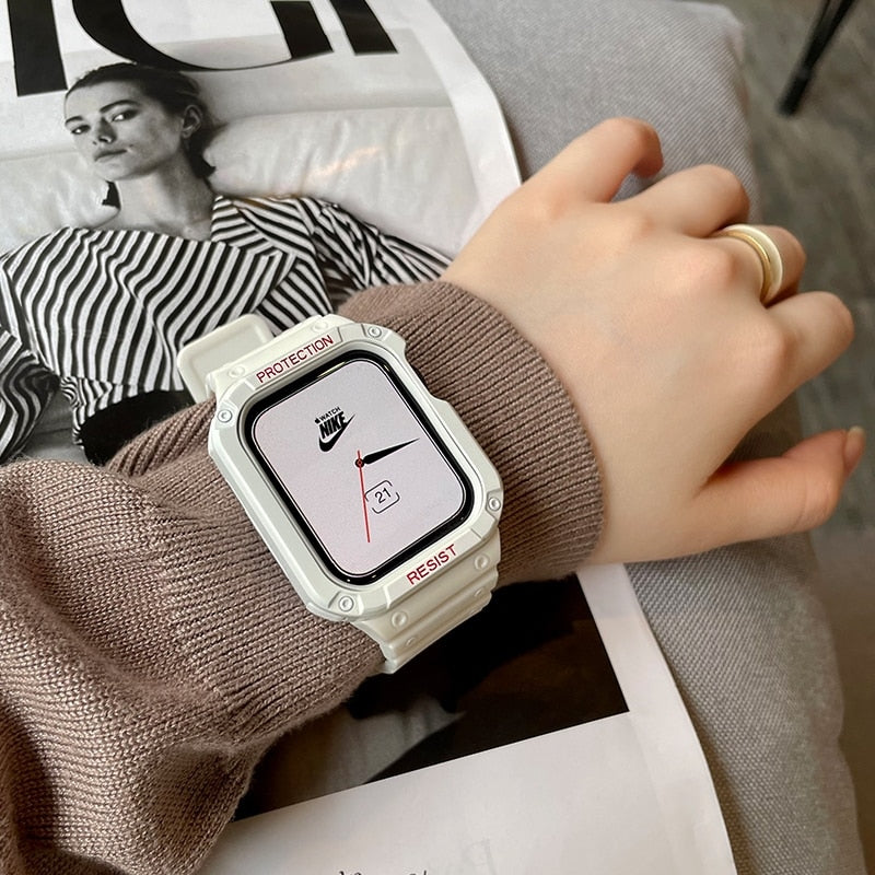 Apple Watch Series 7 6 SE 5 için Watch Band + Kılıf