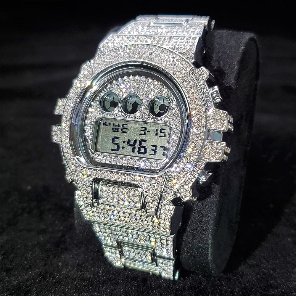 Digitale diamanten Quartz polshorloge