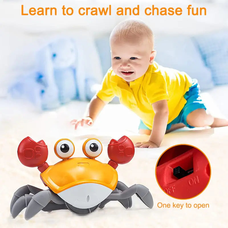 Leuke Sensing Kruipende Krab Babyspeelgoed Interactief Wandelen Dansen met Muziek Vermijd automatisch obstakels Speelgoed voor kinderen Peuter