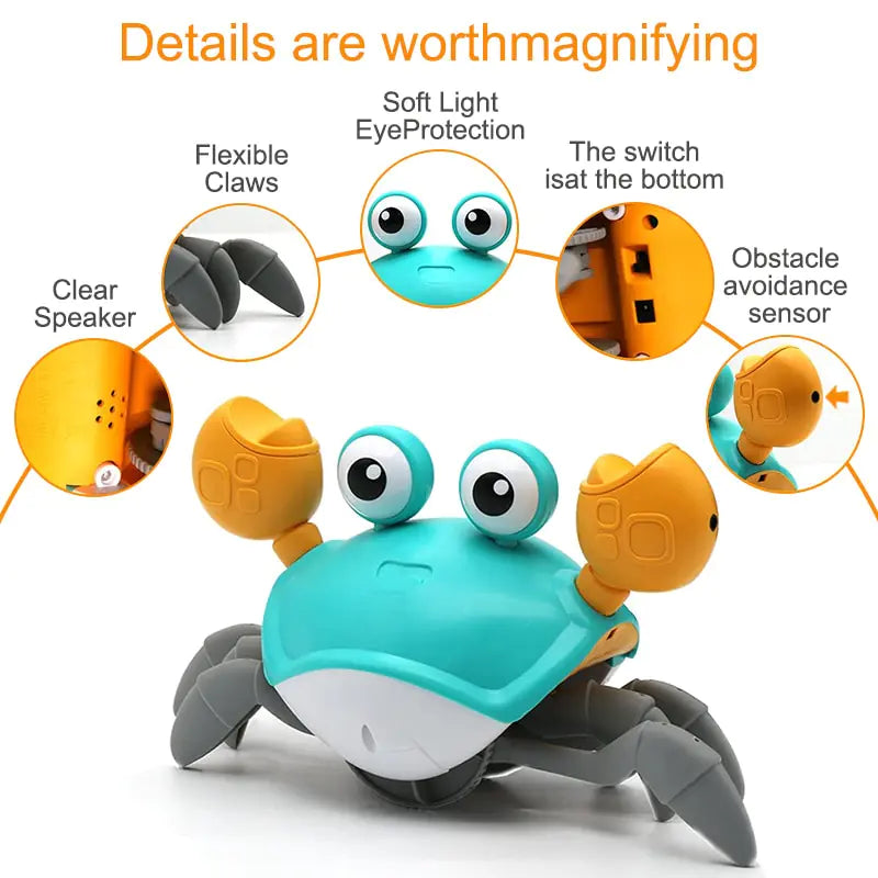 Leuke Sensing Kruipende Krab Babyspeelgoed Interactief Wandelen Dansen met Muziek Vermijd automatisch obstakels Speelgoed voor kinderen Peuter