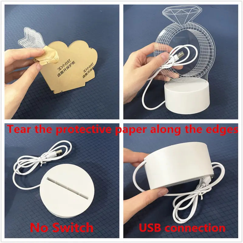 3D LED creatieve nachtlamp voor kinderen