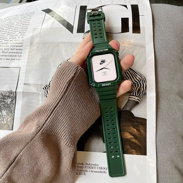 Apple Watch Series 7 6 SE 5 için Watch Band + Kılıf