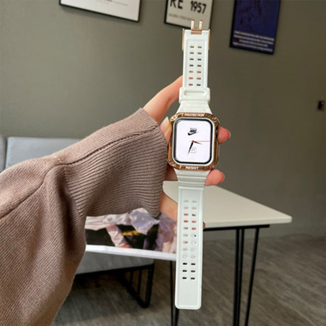 Apple Watch Series 7 6 SE 5 için Watch Band + Kılıf