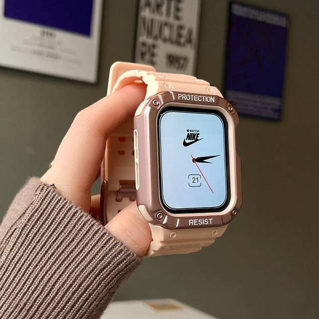 Apple Watch Series 7 6 SE 5 için Watch Band + Kılıf