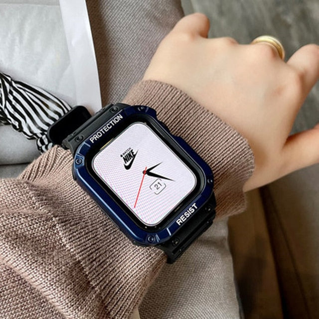Apple Watch Series 7 6 SE 5 için Watch Band + Kılıf