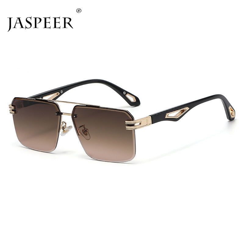 Oversized Rimless square sunglasses