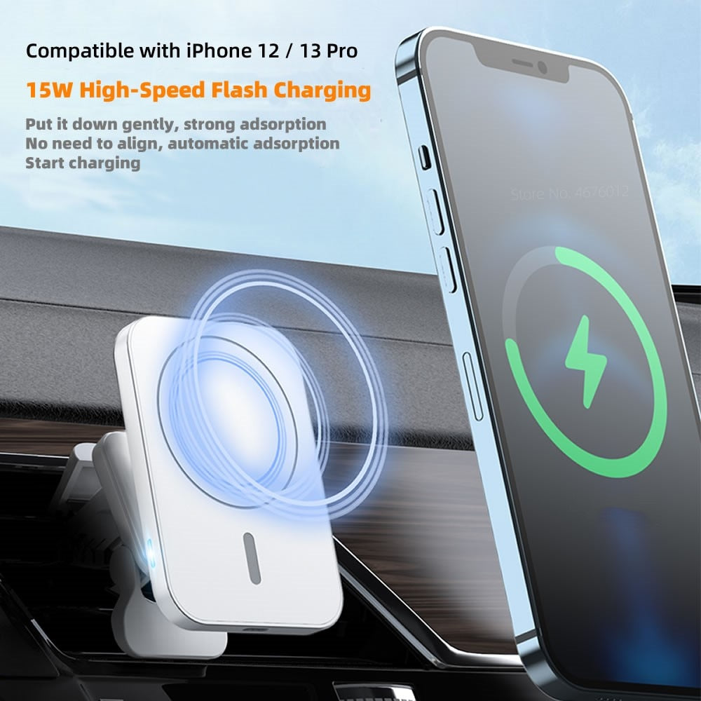 iPhone 12 13 Serisi için Kablosuz Araç Şarj Cihazı