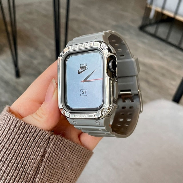 Apple Watch Series 7 6 SE 5 için Watch Band + Kılıf