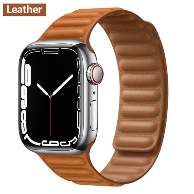 Leather Link Magnetic Loop Bracelet voor iWatch Series - Stijlvolle Luxe voor Jouw Pols