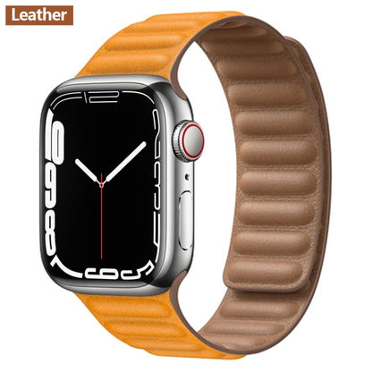 Leather Link Magnetic Loop Bracelet voor iWatch Series - Stijlvolle Luxe voor Jouw Pols