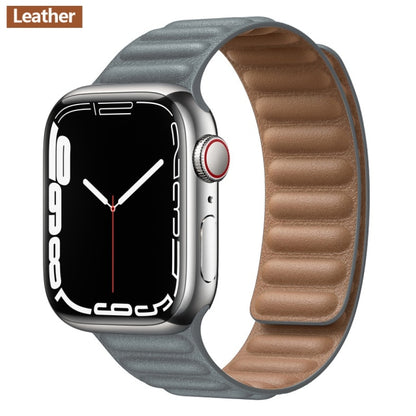 Leather Link Magnetic Loop Bracelet voor iWatch Series - Stijlvolle Luxe voor Jouw Pols