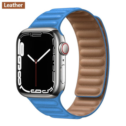 Leather Link Magnetic Loop Bracelet voor iWatch Series - Stijlvolle Luxe voor Jouw Pols