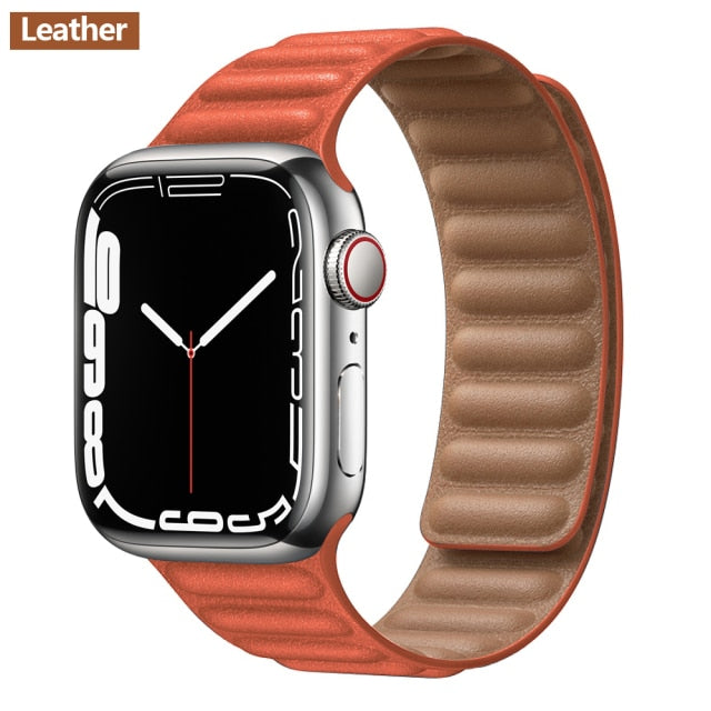 Leather Link Magnetic Loop Bracelet voor iWatch Series - Stijlvolle Luxe voor Jouw Pols