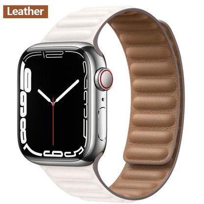 Leather Link Magnetic Loop Bracelet voor iWatch Series - Stijlvolle Luxe voor Jouw Pols