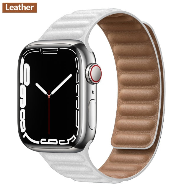 Leather Link Magnetic Loop Bracelet voor iWatch Series - Stijlvolle Luxe voor Jouw Pols