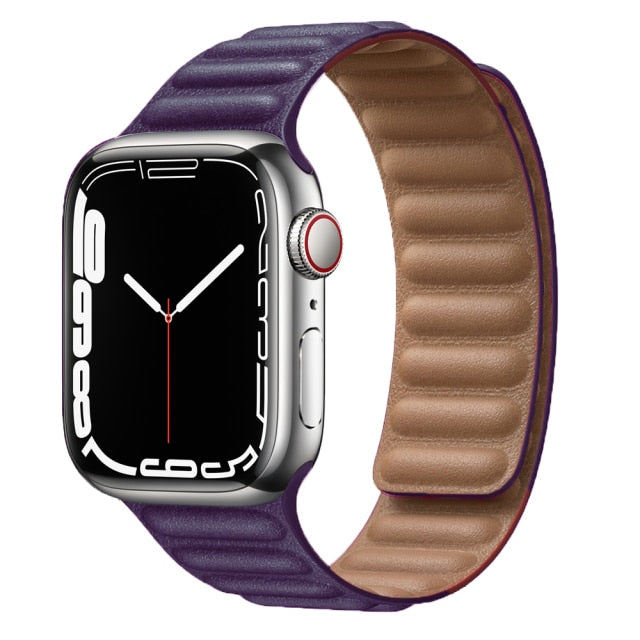 Leather Link Magnetic Loop Bracelet voor iWatch Series - Stijlvolle Luxe voor Jouw Pols