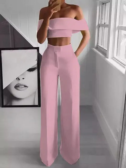 Set van cropped top en lange broek