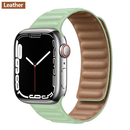 Leather Link Magnetic Loop Bracelet voor iWatch Series - Stijlvolle Luxe voor Jouw Pols