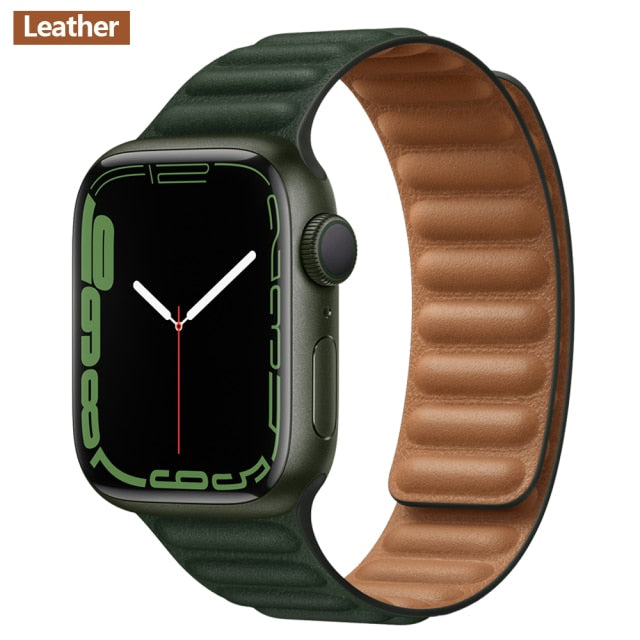 Leather Link Magnetic Loop Bracelet voor iWatch Series - Stijlvolle Luxe voor Jouw Pols