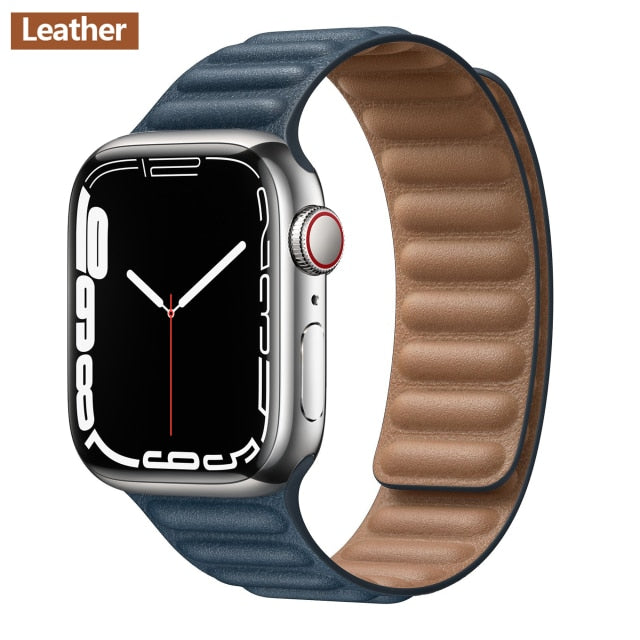 Leather Link Magnetic Loop Bracelet voor iWatch Series - Stijlvolle Luxe voor Jouw Pols