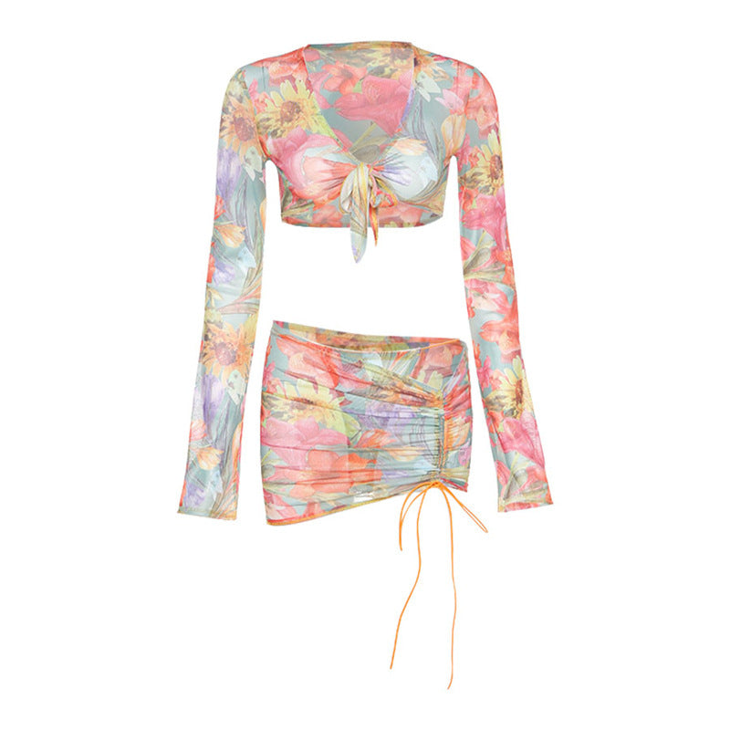 Floral Fantasy 3-delige Mesh Rok Set - Creëer een Opvallende Look!