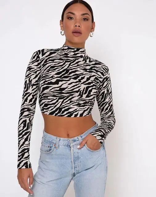 Crop top met drakenprint