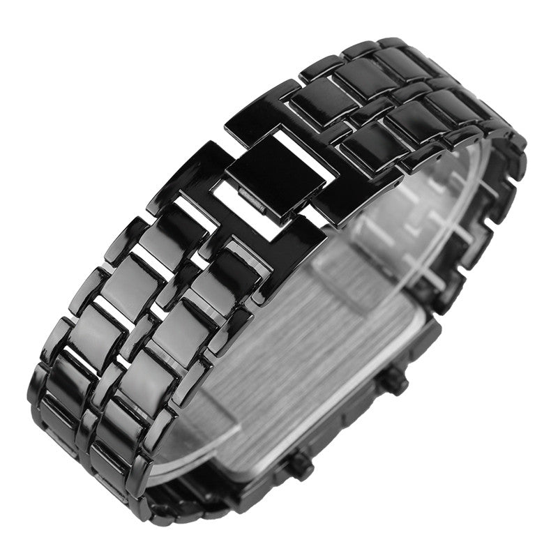 Digital lava wristwatch