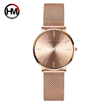 Steel Mesh Japan Quartz horloge