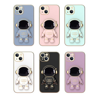 Iphone 3D Astronaut Telefoonhoes met Houder - Innovatieve Bescherming voor iPhone 14, 13, 12, 11 Pro Max, XR, XS, 7, 8 Plus, SE 2022