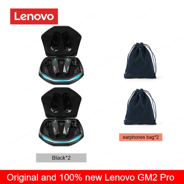 Originele Lenovo GM2 Pro 5.3 Oortelefoon Bluetooth Draadloze Oordopjes met Lage Latentie Hoofdtelefoon HD Oproep Dual Mode Gaming Headset met Microfoon.