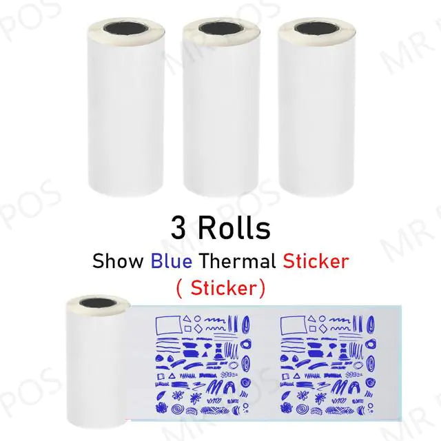 3 Rolls Thermal Paper Sticker Label