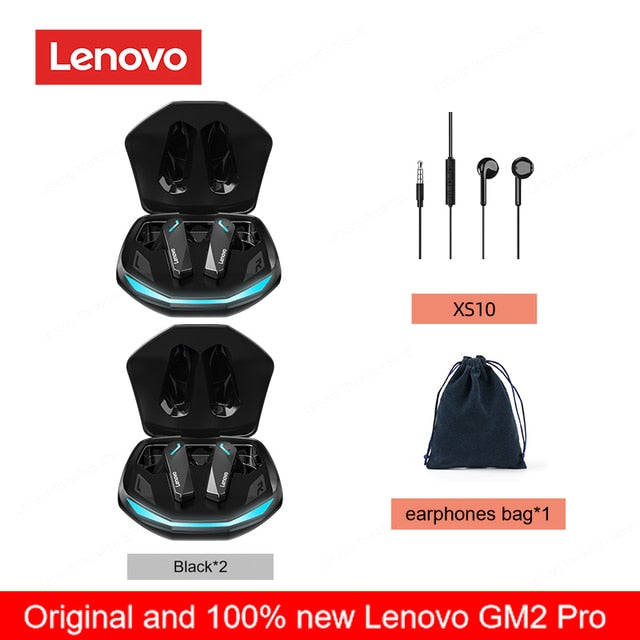 Originele Lenovo GM2 Pro 5.3 Oortelefoon Bluetooth Draadloze Oordopjes met Lage Latentie Hoofdtelefoon HD Oproep Dual Mode Gaming Headset met Microfoon.